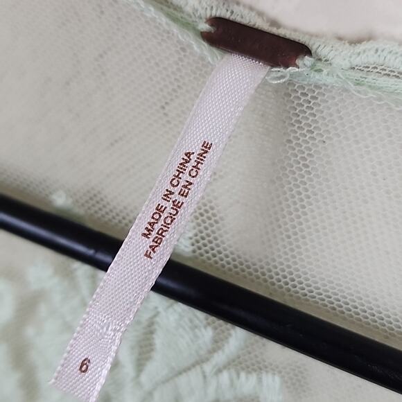 Free People Mint Reign Over Me Damask Brocade Size 6 Dress - Picture 5 of 6